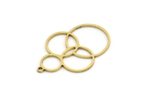 Brass Round Charm, 4 Raw Brass Round Charm With 1 Loop, Charm Pendants (30x21x0.80mm) SMP0692 Online Hot Sale - Image 2