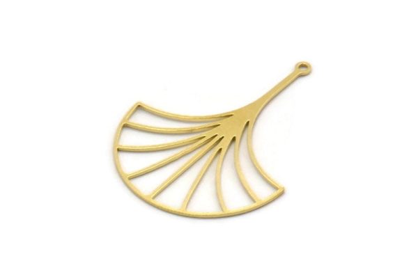 Brass Leaf Charm, 4 Raw Brass Leaf Charms With 1 Loop, Charm Pendants (36x28x0.60mm) SMP0493 Online Sale