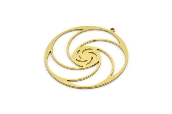 Brass Round Charm, 2 Raw Brass Round Charm With 1 Loop, Charm Pendants (38x36x0.80mm) SMP0675 Sale